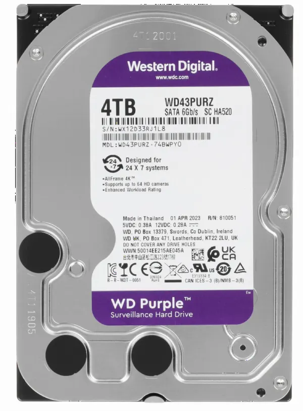 Накопитель 4Tb WD Purple WD43PURZ