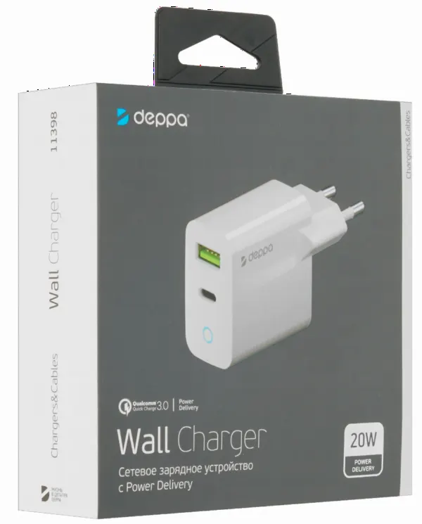 СЗУ Deppa 11398 3А 20W белый