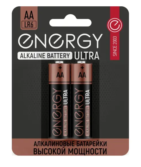 Батарейка AA Energy Ultra LR6-2BL, alcaline, 2шт/уп