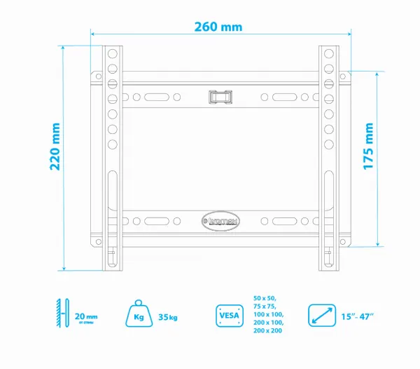 Кронштейн 200x200 Kromax IDEAL-5