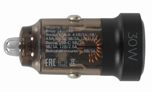 АЗУ Deppa Crystal 11218 3А 30Вт черный