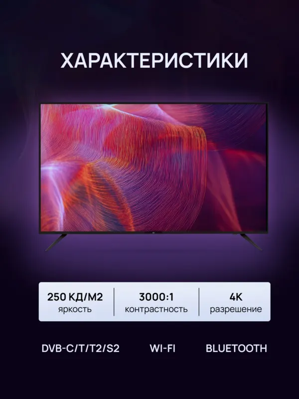 Телевизор BQ 50FSF02B WebOS Hub