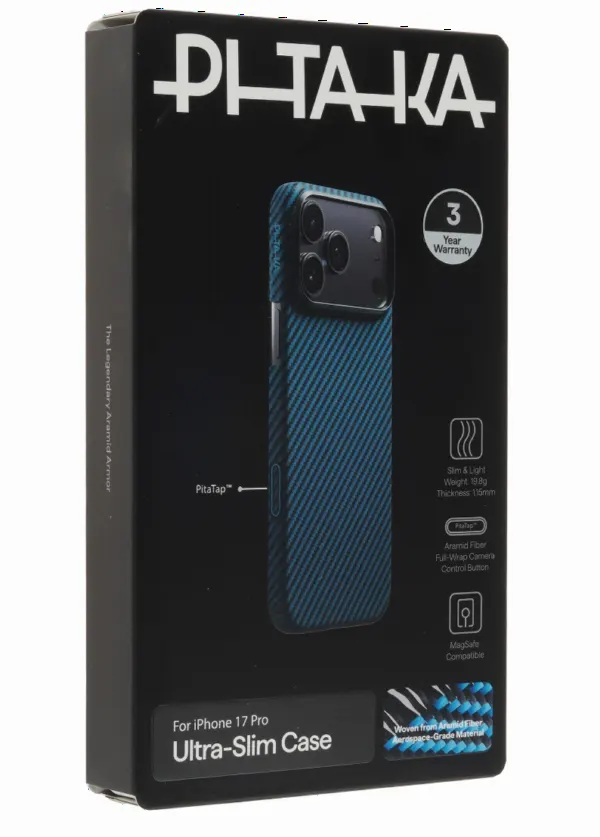 Чехол Pitaka Ultra-Slim для iPhone 17 Pro Black/Blue