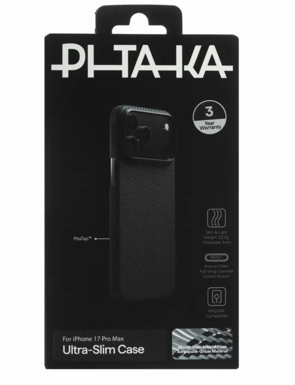 Чехол Pitaka Ultra-Slim для iPhone 17 Pro Max Black/Gray