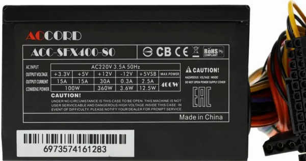 Блок питания 400W Accord (ACC-SFX400-80) 24+2x4pin, 80mm, SF