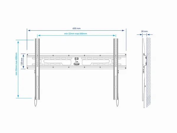 Кронштейн 600x400 Kromax FLAT-1