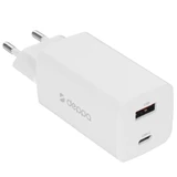 СЗУ USB/Type-C Deppa 11434 (65W, PD3.0, QC3.0, 2 порта, GaN) Белый