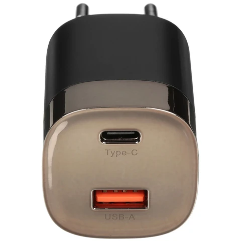СЗУ USB/Type-C Deppa 11439 (33W, PD3.0, QC3.0, 2 порта, LED-индикатор) Черный 