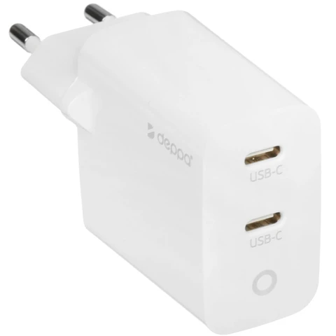 СЗУ Type-C Deppa 11449 (45W, PD 3.0, 2 порта) Белый