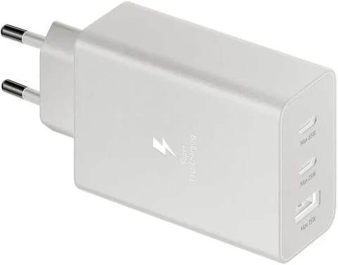 СЗУ USB/Type-C для Samsung EP-T6530 (65W, QC, PD, 3 порта) Белый