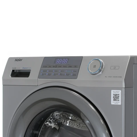 Стиральная машина Haier HW60-BP12959BSE Silver инвертор, 6кг, 39.4см, сереб. люк, сенс. дисплей 