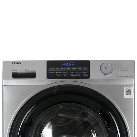 Стиральная машина Haier HW60-BP12959ASE Silver инвертор, 6кг, 39.4см, черн. люк, сенс. дисплей 