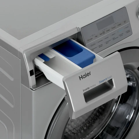 Стиральная машина Haier HW70-BP12969DE Silver инвертор, 7кг, 39.4см, черн. люк, сенс. дисплей 