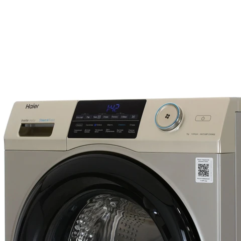 Стиральная машина Haier HW70-BP12959GE Gold инвертор, 7кг, 39.4см, черн. люк, сенс. дисплей 