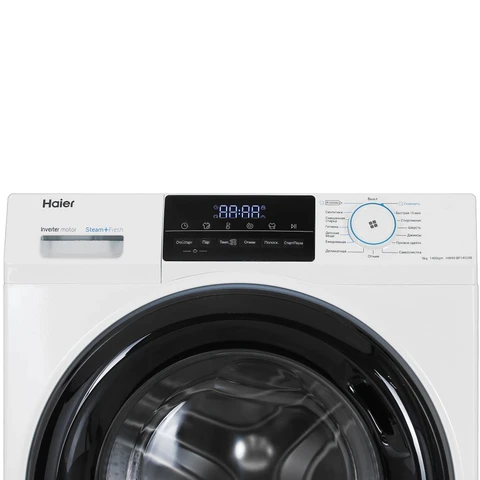 Стиральная машина Haier HW90-BP14929B White инвертор, 9кг, 49.7см, черн. люк, сенс. дисплей 