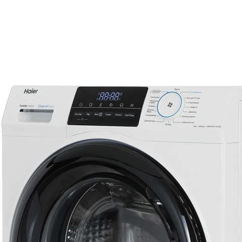 Стиральная машина Haier HW90-BP14929B White инвертор, 9кг, 49.7см, черн. люк, сенс. дисплей 