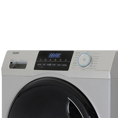 Стирально-сушильная машина Haier HWD70-BP14929S Silver инвертор, 7+4кг, 45см, сенс. дисплей 