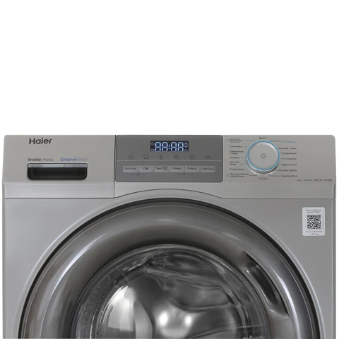 Стиральная машина Haier HW60-BP12929BSE Silver инвертор, 6кг, 39.4см, сер. люк, поворотный мех. 