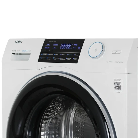 Стиральная машина Haier HW70-BP12969AE White инвертор, 7кг, 39.4см, черн. люк, сенс. дисплей 