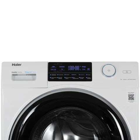 Стиральная машина Haier HW70-BP12969AE White инвертор, 7кг, 39.4см, черн. люк, сенс. дисплей 