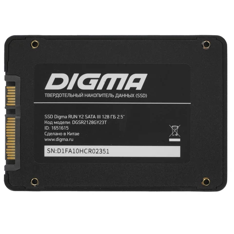 Накопитель SSD 128Gb Digma Run Y2 (DGSR2128GY23T) 2.5" 