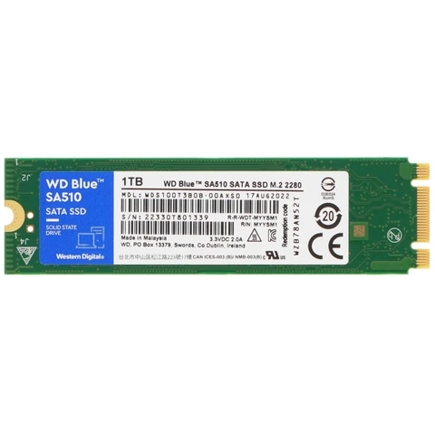 Накопитель SSD 1Tb WD Blue (WDS100T3B0B) M.2 SATA 2280