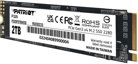 Накопитель SSD 2Tb Patriot P320 (P320P2TBM28) M.2 PCI-E x4 2280 