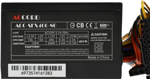 Блок питания 400W Accord (ACC-SFX400-80) 24+2x4pin, 80mm, SFX 