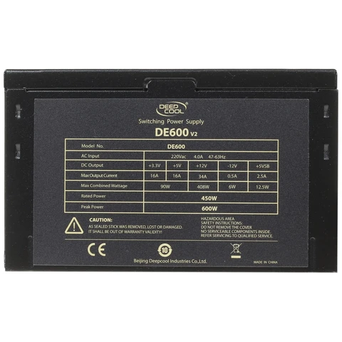 Блок питания 450W Deepcool DE600 V2 Game Storm 24+2x4pin, 120mm, 80+ white, ATX 