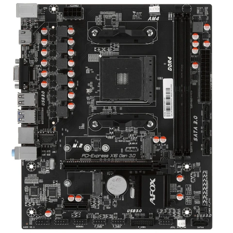 Материнская плата AFOX B450D4-MA5-V2, AM4, B450, 2xDDR4, mATX