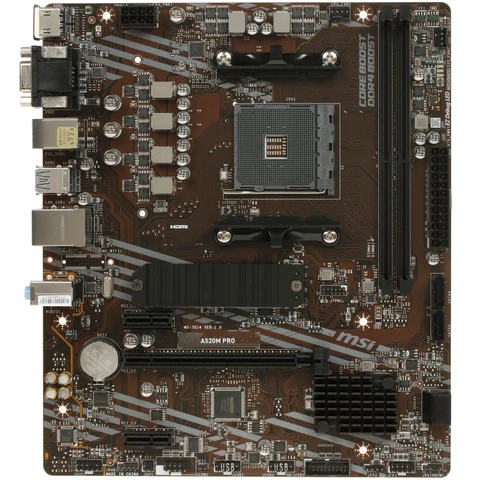 Материнская плата MSI A520M PRO, AM4, A520, 2xDDR4, mATX