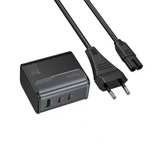 СЗУ USB/Type-C Hoco CS76A (70W, QC3.0, PD, 3 порта, с сетевым кабелем) Черный