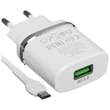 СЗУ USB Hoco C12Q (18W, QС3.0) Белый