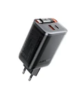 СЗУ USB/Type-C Acefast A111 (67W, QC3.0, PD, 2 порта, GaN, выдвижной кабель Type-C) Черный