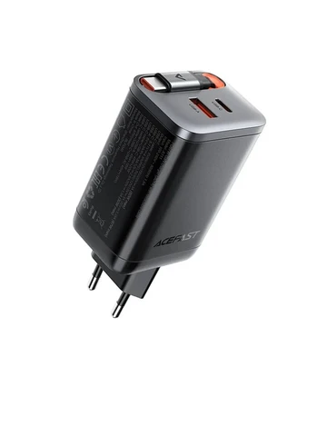 СЗУ USB/Type-C Acefast A111 (67W, QC3.0, PD, 2 порта, GaN, выдвижной кабель Type-C) Черный 
