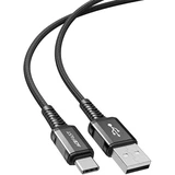 Кабель USB - Type-C Acefast C1-04 (3A, оплетка нейлон, 1.2 м) Черный