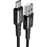 Кабель USB - Type-C Acefast C1-04 (3A, оплетка нейлон, 1.2 м) Черный