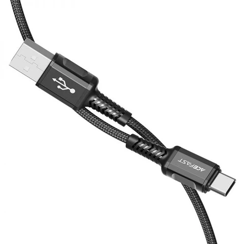 Кабель USB - Type-C Acefast C1-04 (3A, оплетка нейлон, 1.2 м) Черный 