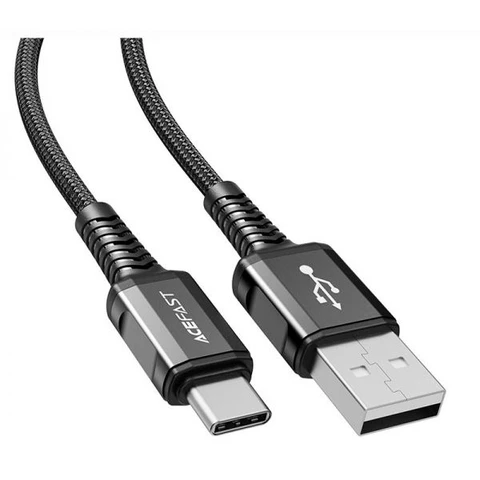 Кабель USB - Type-C Acefast C1-04 (3A, оплетка нейлон, 1.2 м) Черный 