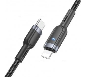 Кабель USB - Type-C Hoco U117 (3A, с функцией интеллектуального отключения, индикатор, оплетка нейло