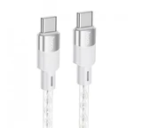 Кабель USB - Type-C Hoco X99 (3A, прозрачный силикон, термостойкий) Серый