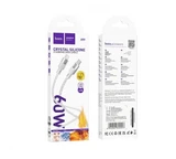 Кабель USB - Type-C Hoco X99 (3A, прозрачный силикон, термостойкий) Серый