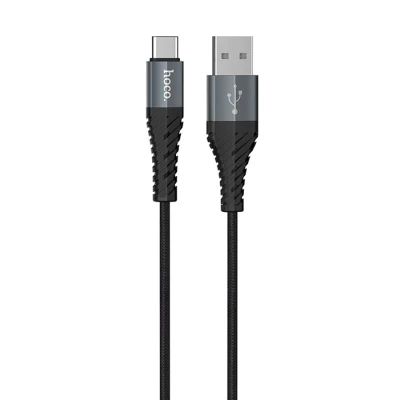 Кабель USB - Type-C Hoco X38 (3А, оплетка нейлон) Черный 