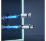 Кабель Type-C - Type-C Hoco U112 (3A, 60W, PD, прозрачный, светодиодный) Серый