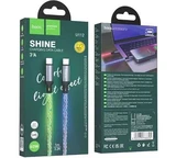 Кабель Type-C - Type-C Hoco U112 (3A, 60W, PD, прозрачный, светодиодный) Серый