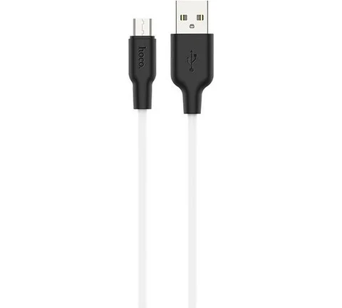 Кабель USB - Lightning Hoco X21 Plus (2.4A, силикон, термостойкий) Белый