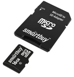 Карта памяти MicroSDHC 16GB Class 10 Smartbuy UHS-I + SD адаптер