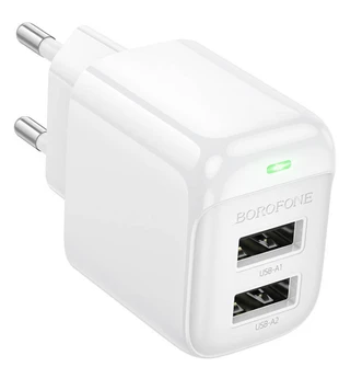 {{photo.Alt || photo.Description || 'СЗУ Borofone BAS41A Potential 2.1A 12 Вт белый'}}